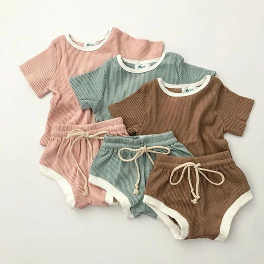 Baby Girls Boys Clothes Cotton Tops Shorts Pants 2Pcs Outfits Infant 12M 24M Casual Wear 1 2 year Newborn Baby Short Sleeve Suit - KK Store