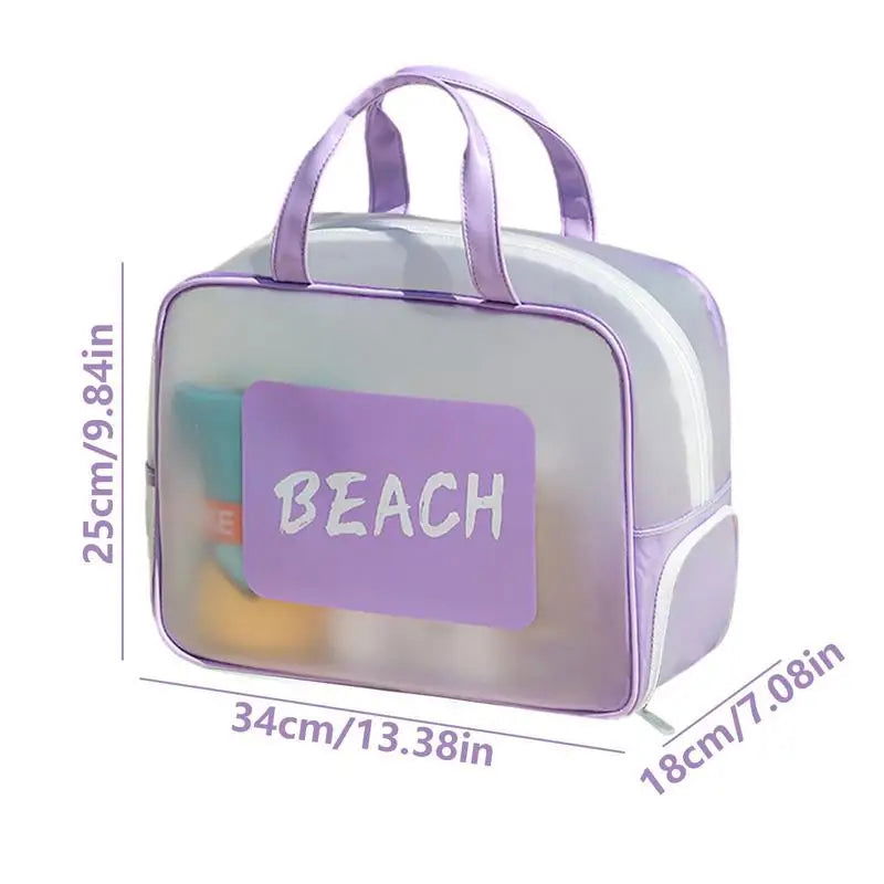 Beach Bag Tote Pool Tote Large Capacity Organizer Travel Handbag With Wet And Dry Separation Design For Beach Sports Swimming - KK Store