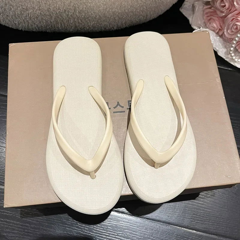 Beach Sandals Summer Flip Flops for Women Slippers Cute Candy Color Indoor Flat Shoes Men Beach Slippers Non-slip Soft Sole - KK Store