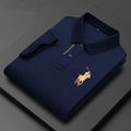 Embroidered Men's Pure Cotton Popsicle Cotton Short Sleeved Polo Shirt 2024 Summer New Business Casual Breathable Men's Top 4xl - KK Store