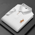 Embroidered Men's Pure Cotton Popsicle Cotton Short Sleeved Polo Shirt 2024 Summer New Business Casual Breathable Men's Top 4xl - KK Store