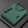 Embroidered Men's Pure Cotton Popsicle Cotton Short Sleeved Polo Shirt 2024 Summer New Business Casual Breathable Men's Top 4xl - KK Store