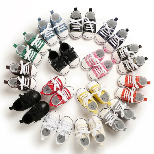 Meckior Baby Classic Star Canvas Sneakers Newborn Baby Boys Girls Shoes First Walkers Infant Toddler Anti-slip Crib Baby Shoes - KK Store