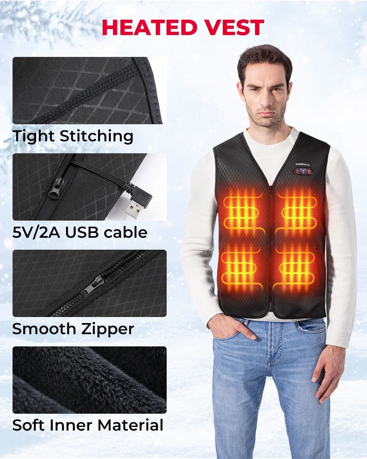 Heated Winter Vest for Men & Women